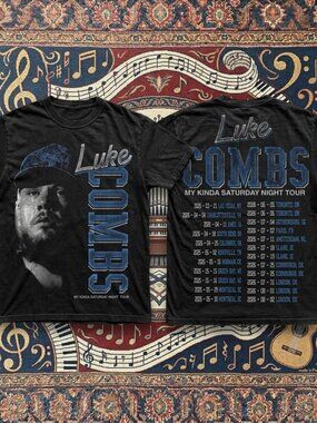 Vintage Luke Combs My Kinda Saturday Night Tour 2026 Graphic Tee